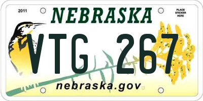 NE license plate VTG267