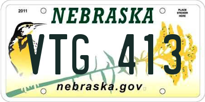 NE license plate VTG413