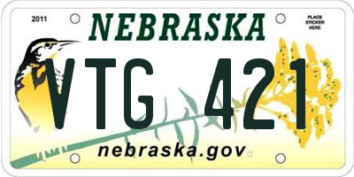 NE license plate VTG421