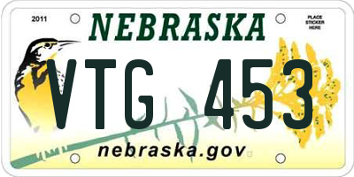 NE license plate VTG453
