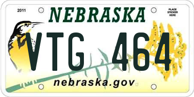 NE license plate VTG464
