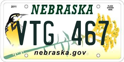 NE license plate VTG467
