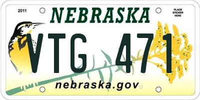 NE license plate VTG471