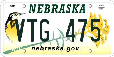NE license plate VTG475