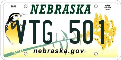 NE license plate VTG501