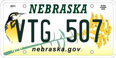 NE license plate VTG507
