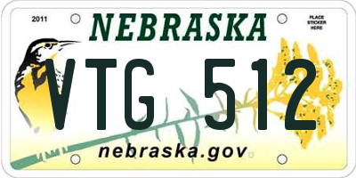 NE license plate VTG512