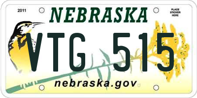 NE license plate VTG515
