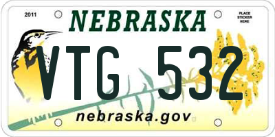 NE license plate VTG532