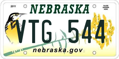 NE license plate VTG544