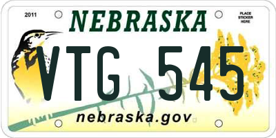 NE license plate VTG545