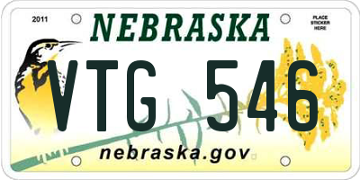 NE license plate VTG546