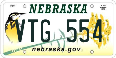 NE license plate VTG554