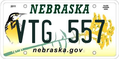 NE license plate VTG557