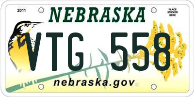NE license plate VTG558