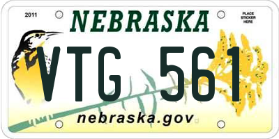 NE license plate VTG561