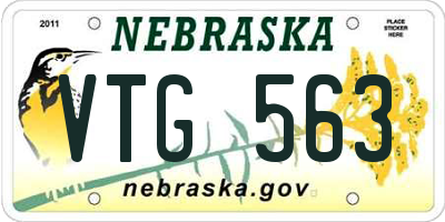 NE license plate VTG563