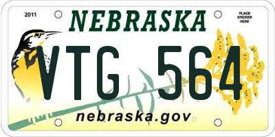 NE license plate VTG564