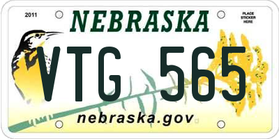 NE license plate VTG565