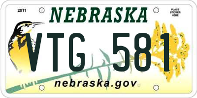 NE license plate VTG581