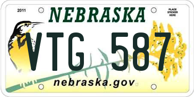 NE license plate VTG587