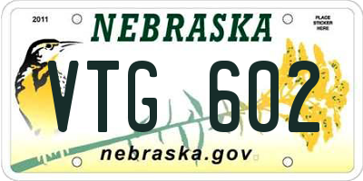 NE license plate VTG602