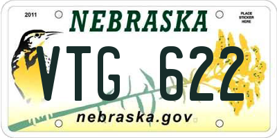 NE license plate VTG622
