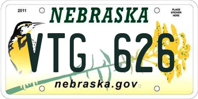 NE license plate VTG626
