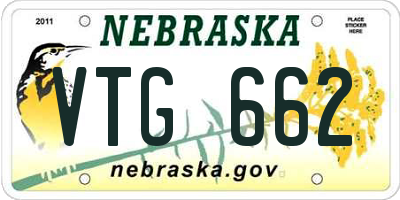 NE license plate VTG662