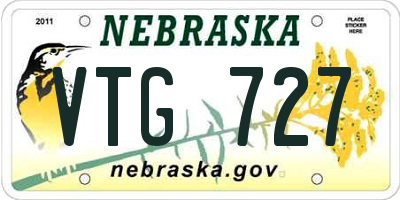 NE license plate VTG727