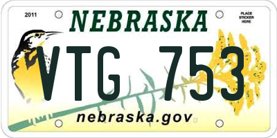 NE license plate VTG753