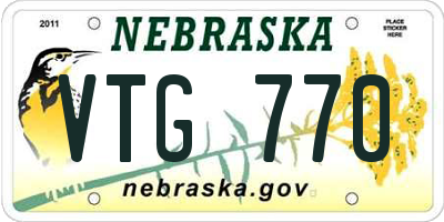 NE license plate VTG770