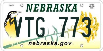 NE license plate VTG773