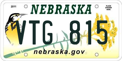 NE license plate VTG815