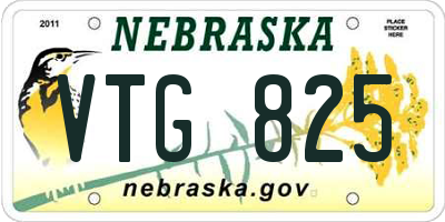 NE license plate VTG825