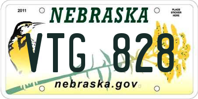 NE license plate VTG828