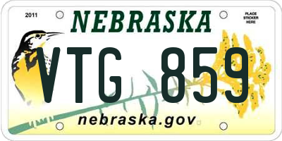 NE license plate VTG859