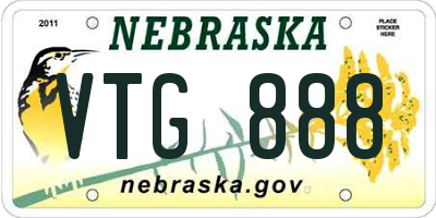 NE license plate VTG888