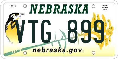 NE license plate VTG899