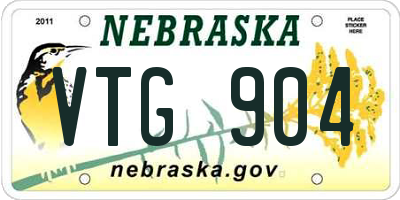 NE license plate VTG904
