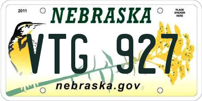 NE license plate VTG927