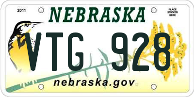 NE license plate VTG928