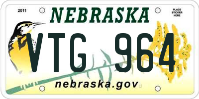 NE license plate VTG964
