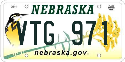 NE license plate VTG971