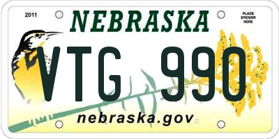 NE license plate VTG990