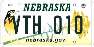 NE license plate VTH010