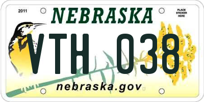 NE license plate VTH038