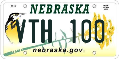 NE license plate VTH100