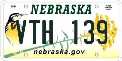 NE license plate VTH139