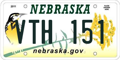NE license plate VTH151